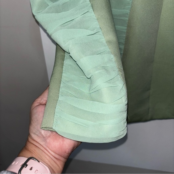 Pretty Little Things Women's 8 Maternity Sage Green Ruched Side Blazer Spring - Picture 13 of 16